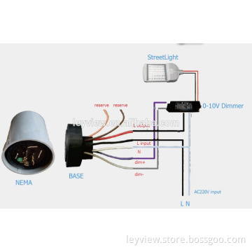 Street light dimmer controller 7pin NEMA receptacle 0-10V LCU